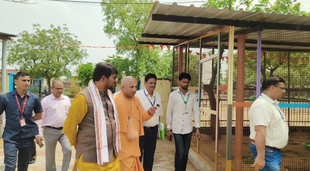 मंत्री पटेल ने देखा गो-पुनर्वास केन्द्र हिंगोनिया  गो-शाला परिसर में किया वृक्षारोपण